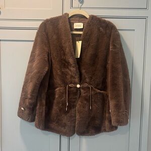 Benaar Faux Fur Brown Jacket NWT S/M
